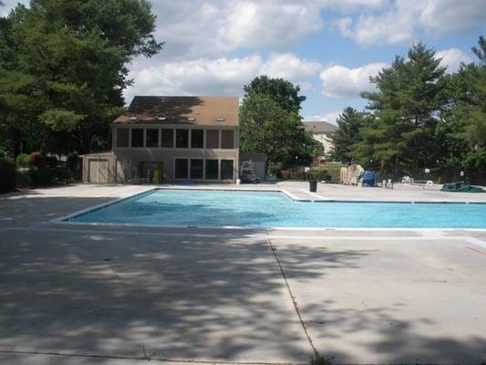 Photo from the Southwest corner of the pool.  Right after the 2012 resurfacing project.  Not yet open for summer.