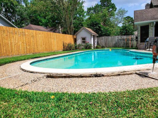 Before photo - raising pool decking