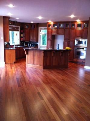 A Brazilian Cherry floor done by All Green Hardwood Floors! DUSTLESS!