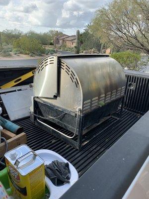 This heavy grill needed to be hauled away! It was a drive out to Estancia, but The Mini Mover got it done!