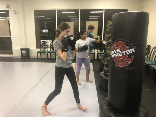 Teen and Adult kickboxing class Monday and Wednesday at 7pm to 8pm also Tuesday and Thursday at 6:15pm to 7:5