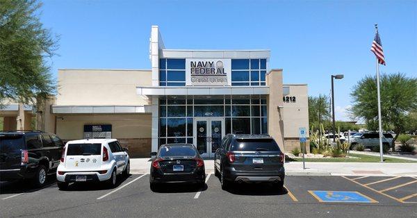 The view of the entrance from the parking lot.