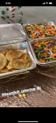 Empanadas and salad