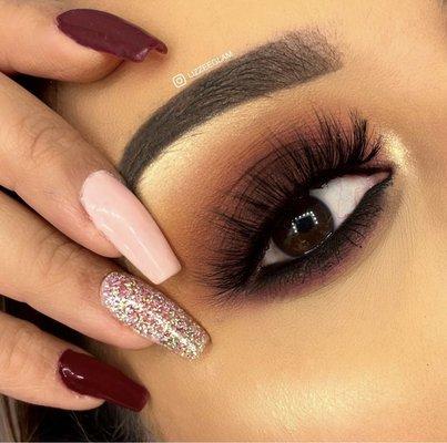 Maroon Burgundy smokey eye