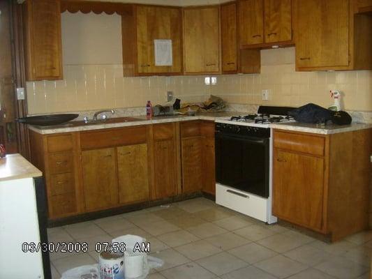 Existing Flooring, Backsplash, and  Cabinets