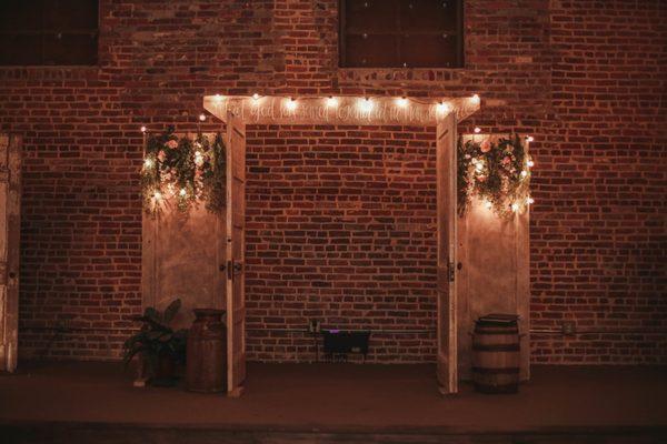 Vintage door wedding arbor