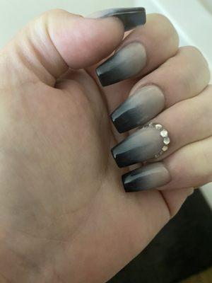 Ombré nails with jewels