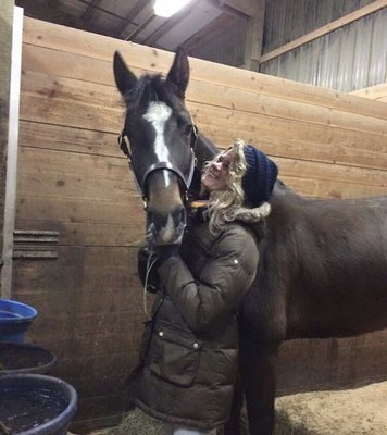 Katherine and her dragon of a horse, Brisky