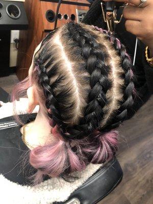 Braids by Kelly's hair. Follow her on social media.