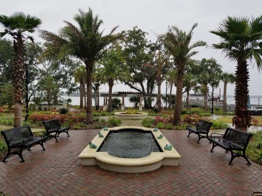 Outdoor sitting area by bay