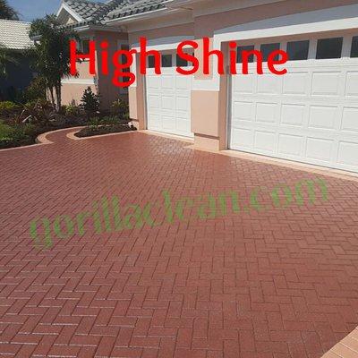 Driveway Paver Sealing with High Shine Finish