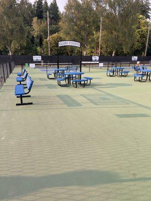 Sitting area for Pickleball