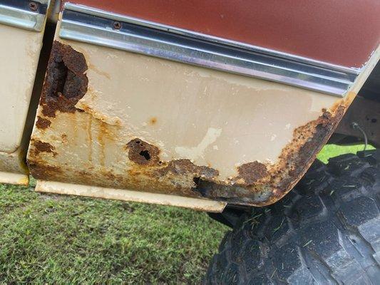 Not a spot without rust and holes.  A big scammer