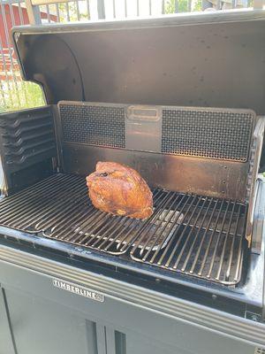 Turkey on the Traeger Timberline wood pellet grill! Yum!!