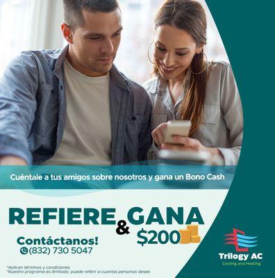 Refer and Win! Tell a friend about us and win $200 in cash.