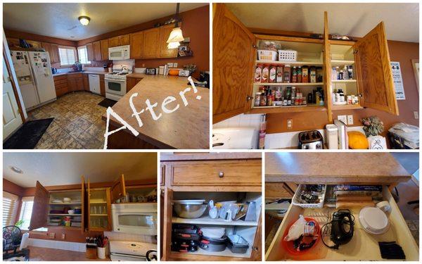 After creating much more intentional sections this kitchen is much more functional.