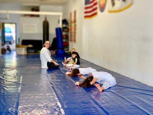 Hapkido morning warm ups.