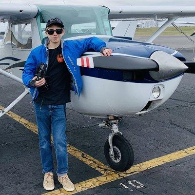 Scott Shambling At 12 years old. He is flying once every few months until he's old enough to get a license.