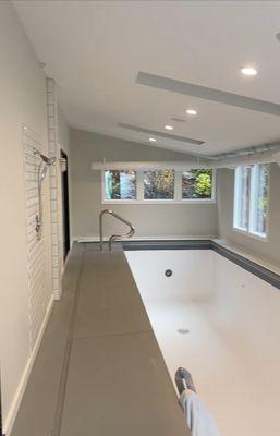 Painting the deck, ceiling, walls and trim changed the look and feel  of this pool room