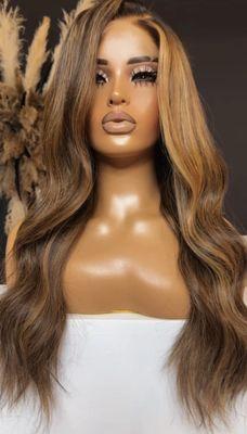 Our Pretty Wave custom colored wig is meticulously crafted with 3 bundles of 22-inch raw Indian hair and a perfectly matching 5x5  closure.