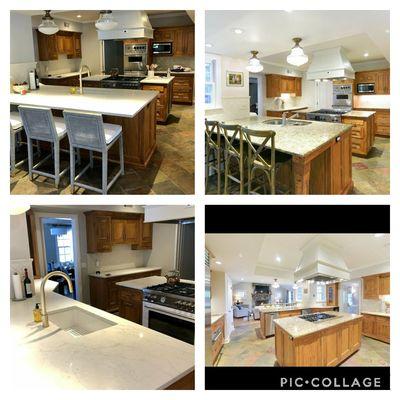 Before and after, granite transformation to quartz. Ridgefield, NJ