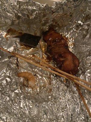 Gross shrimp included with my Chicken Kabob