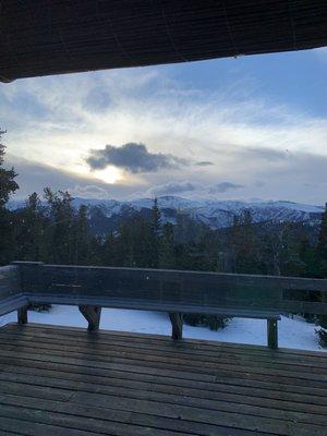 Back deck view from the red lodge mountain warming hut