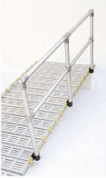 Aluminum handrails can be added for increased stability.