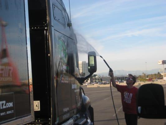 Washing Big Rigs for MotoCross