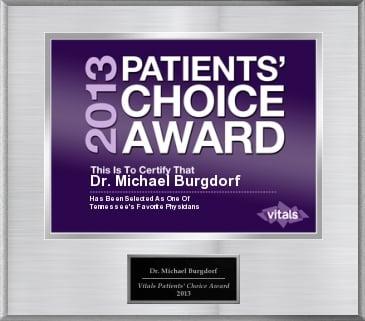 2013 Patient's Choice Award - Nashville Plastic Surgon Dr. Michael Burgdorf