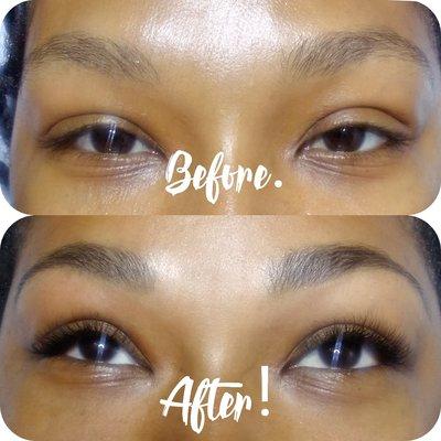 Brow Shaping Tint & Natural individual Eyelash Extensions.