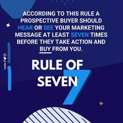 Rule of seven #marketingtips