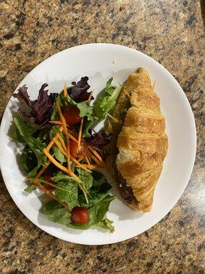 Grilled Beef Croissant with side salad