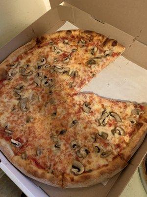 Pizza with extra mushrooms. Not even close. Quick delivery though