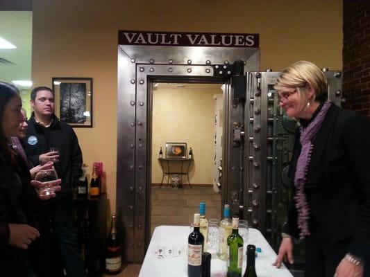 Wine tasting at The Vault.