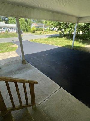 A job we did in enfield CT. There were a decent amount of cracks, but we brought the driveway back to life!