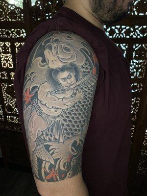 Kintaro half sleeve best Japanese tattoo, artist San Diego Mark Nes Tattoo