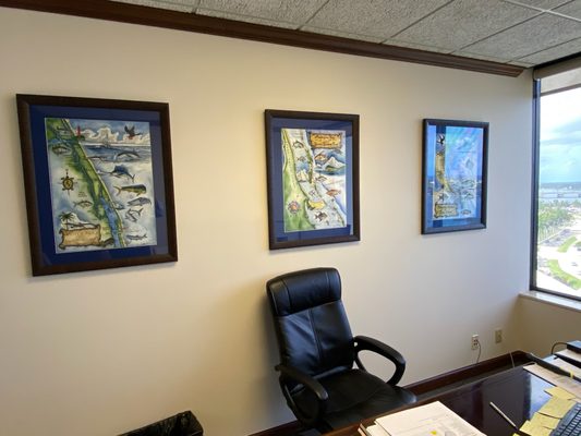 Beautiful artwork printed and hung in a clients office