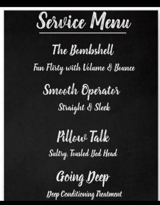 Blowout Service Menu!!