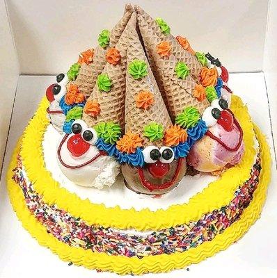 Clown cone cake