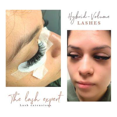 Hybrid-Volume Lash Extensions