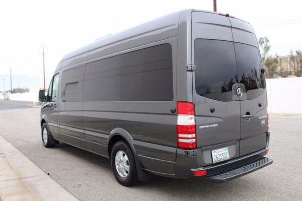 Mercedes Sprinter 14 passenger with luggage.