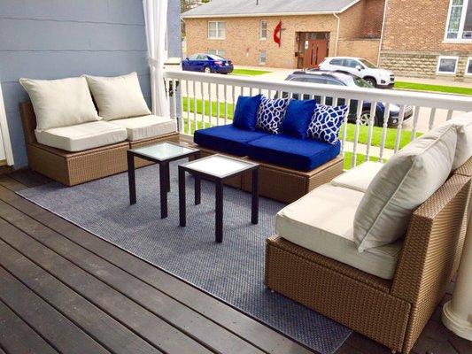 Outdoor lounge area.