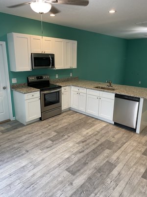 new construction home we installed cabinets floors trim and doors