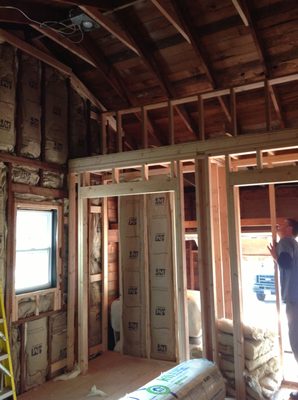 BEFORE PIC Garage Conversion.  We made cathedral ceiling, new flooring, closets, windows, doors, and electrical, and all finishing work.