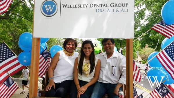 Drs. Femina and Ejaz Ali and their daughter Zarah at the Wellesley Town Parade 2014.