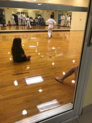 Karate in the Aerobics Room