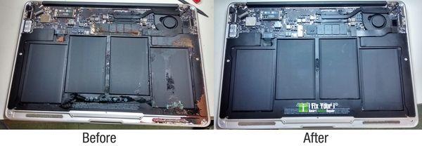 This MacBook was so dirty inside and did not power up. We cleaned it off and were able to get it working again.