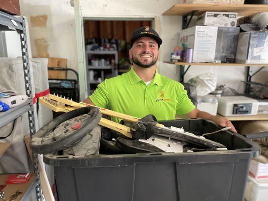 Sweet relief! Joseph is helping a client clear out some old items and reclaim some space. You'd be surprised at how much relief you'll feel!