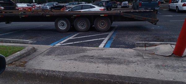 Two handicapped spots blocked